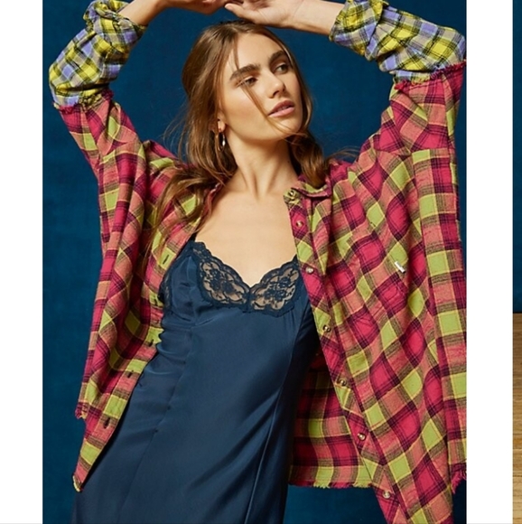 NWOT BDG Urban Outfitters One Way Or Another Plaid Flannel Shirt Size Small - Picture 5 of 15